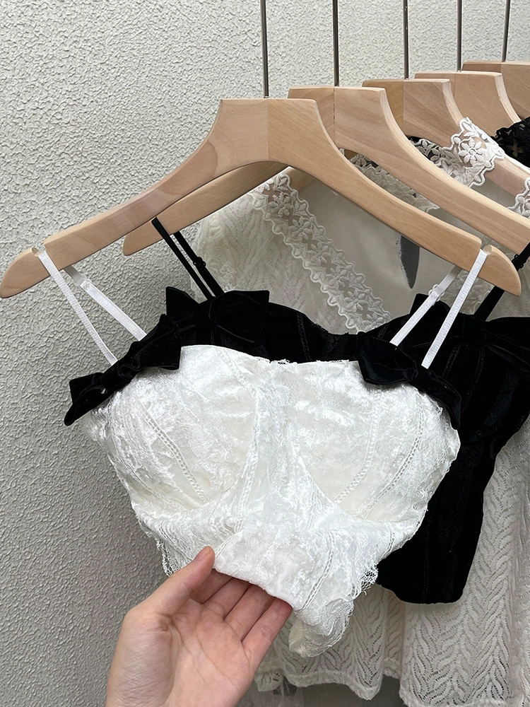 Autumn and Winter Sexy Velvet Lace Camisole