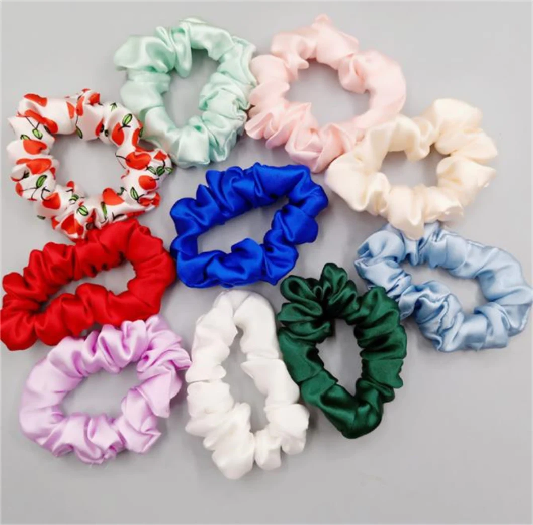 16 M/M Ponytail 2cm Hair Ties Scrunchie 100% Pure Silk Women Fashion Hair Accessories