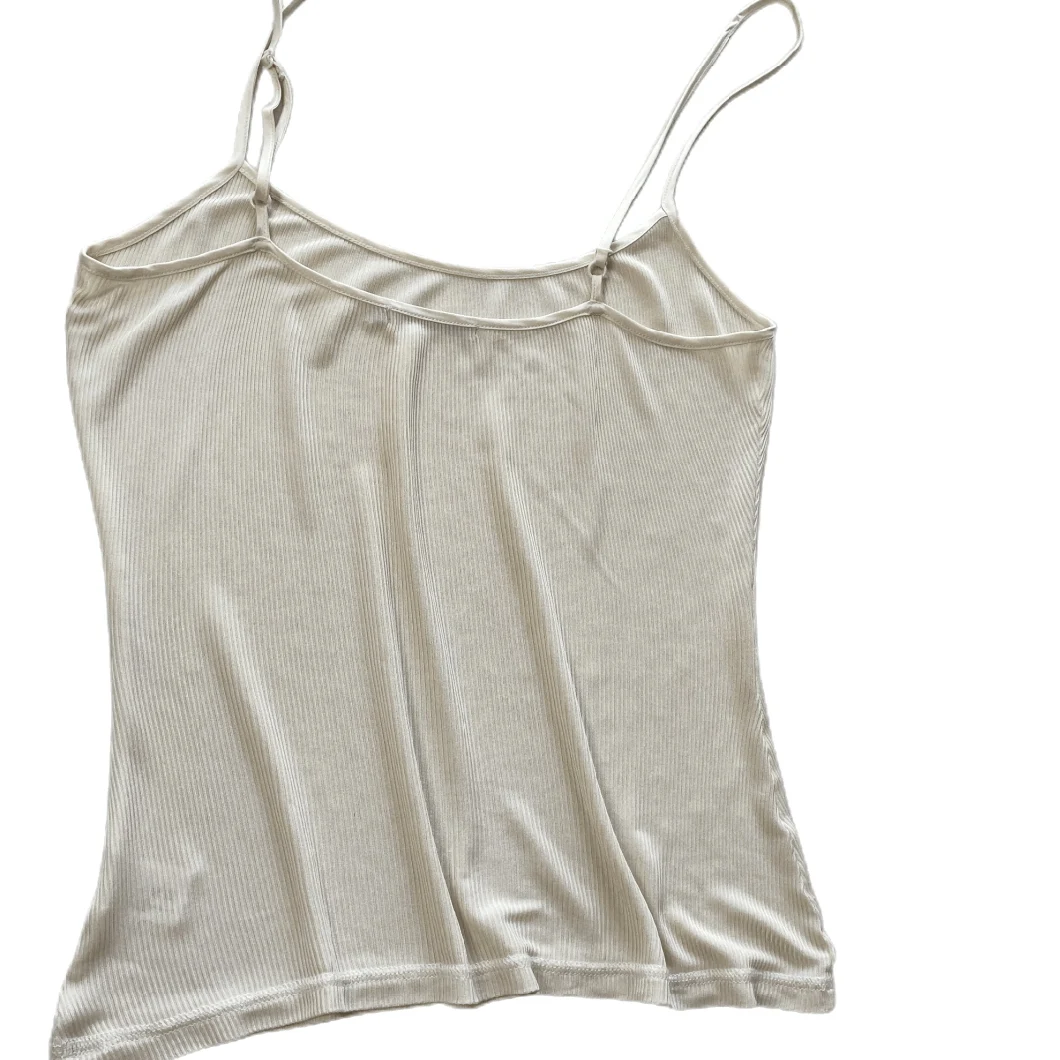 Top Grade Skin-Friendly and Breathable Silk Women Sleeveless100% Silk 2X2 Rib Camisole