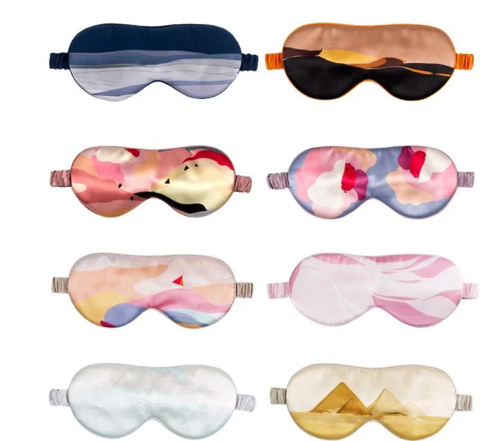 Customized Travel Silk Satin Sleeping Eye Mask Soft Eyeshade Sleep Mask for Night Sleeping Travel Nap